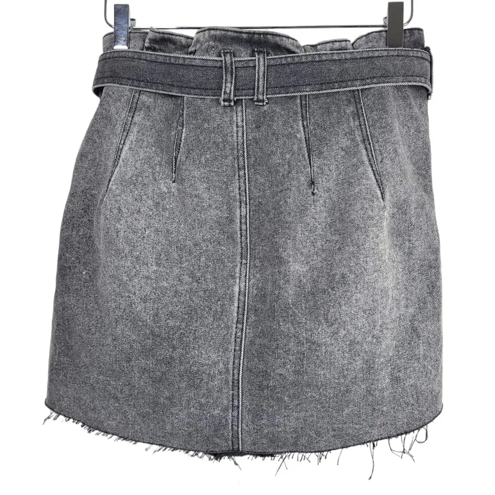 We The Free East of Eden Frayed Denim High Waisted Paper Bag Mini Skirt in Black - Image 11