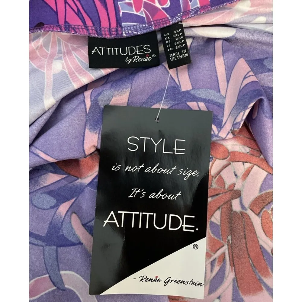 Attitudes By Renee 2XP Cardigan‎ Kimono Pink Purple Parrot Floral Open Front NEW Size undefined - Image 4