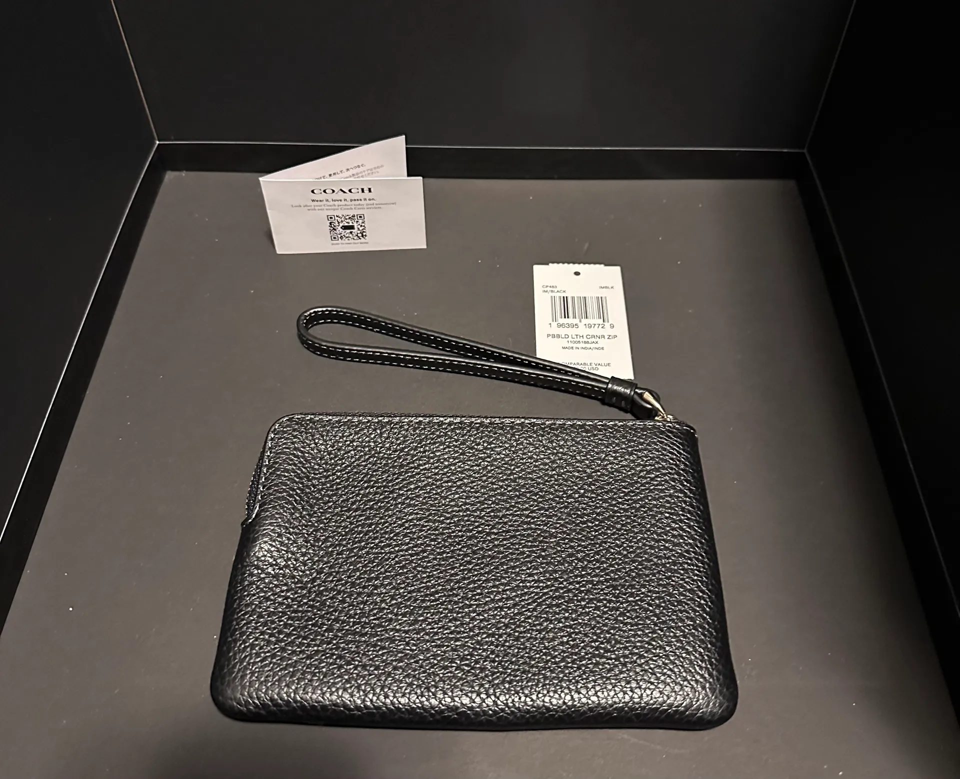 Black Leather Wristlet - Image 3