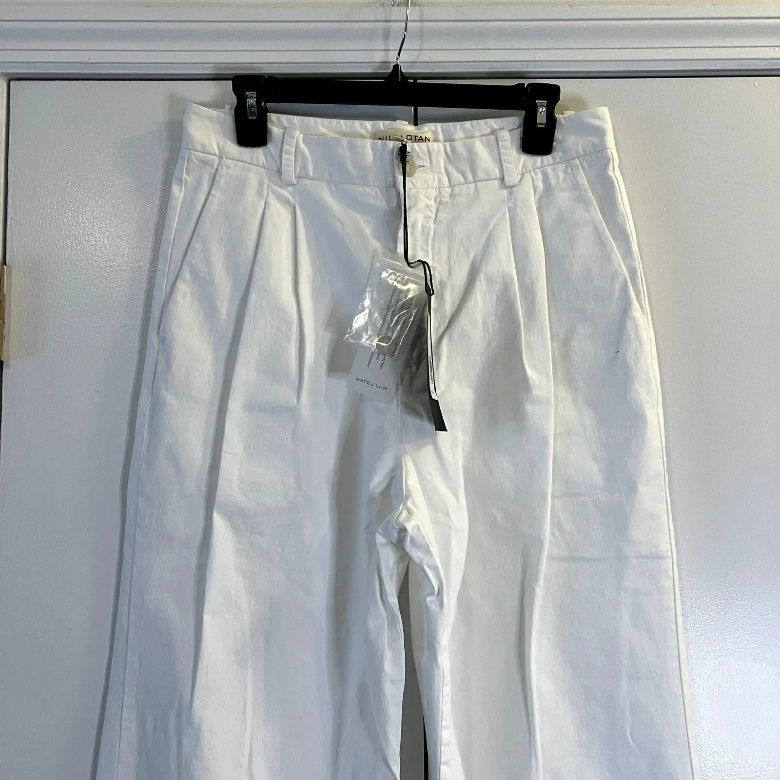 Nili Lotan Flavie White Pants Size 8 NWT 98% Cotton Made in USA - Image 4