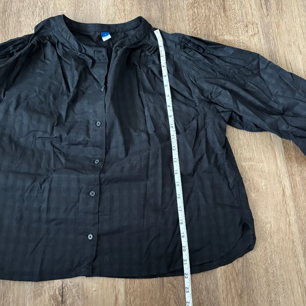 Old Navy Black Balloon Sleeve Top - Size L - Image 5