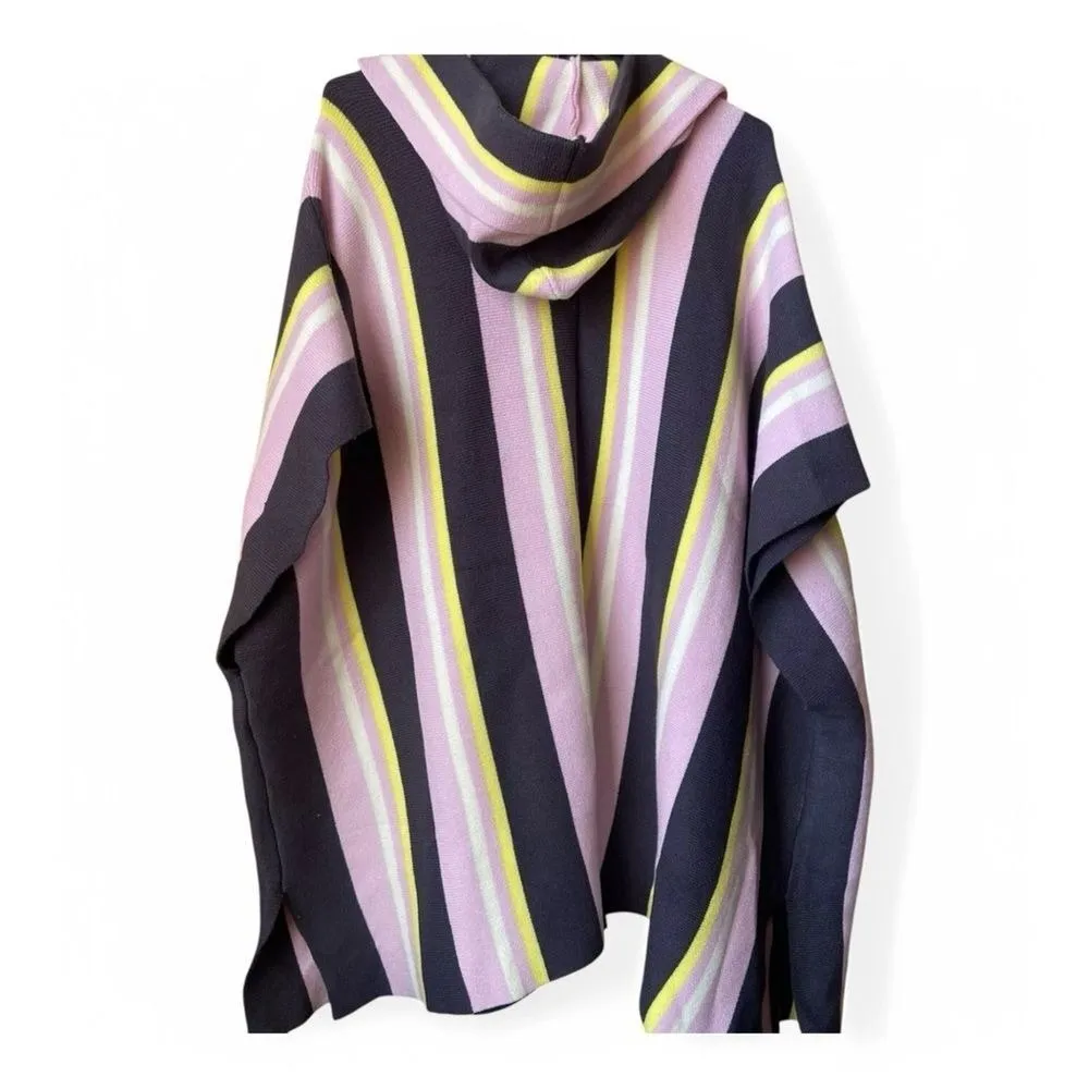 NWOT Free People All I Need Striped Hooded Poncho Cardigan Sweater One Size Boho - Image 5