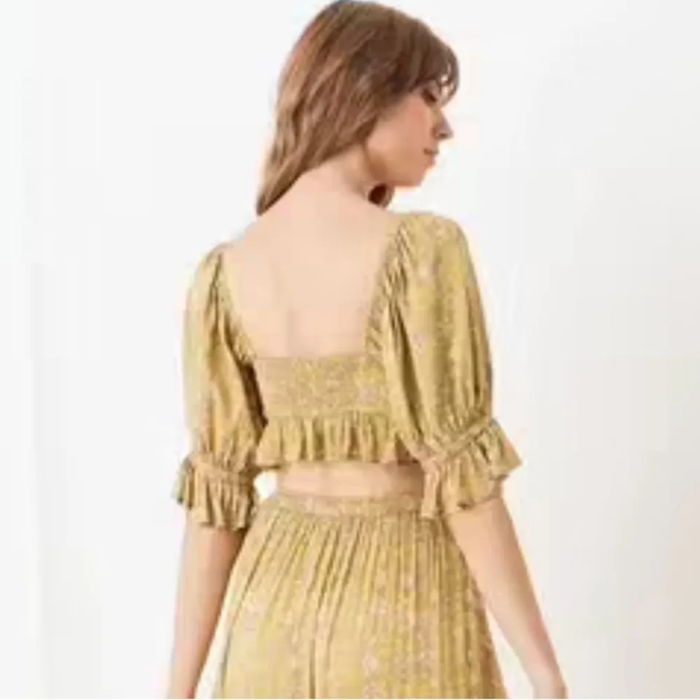 SPELL DAHLIA CROP TOP Tie Green Size Small S - Image 10