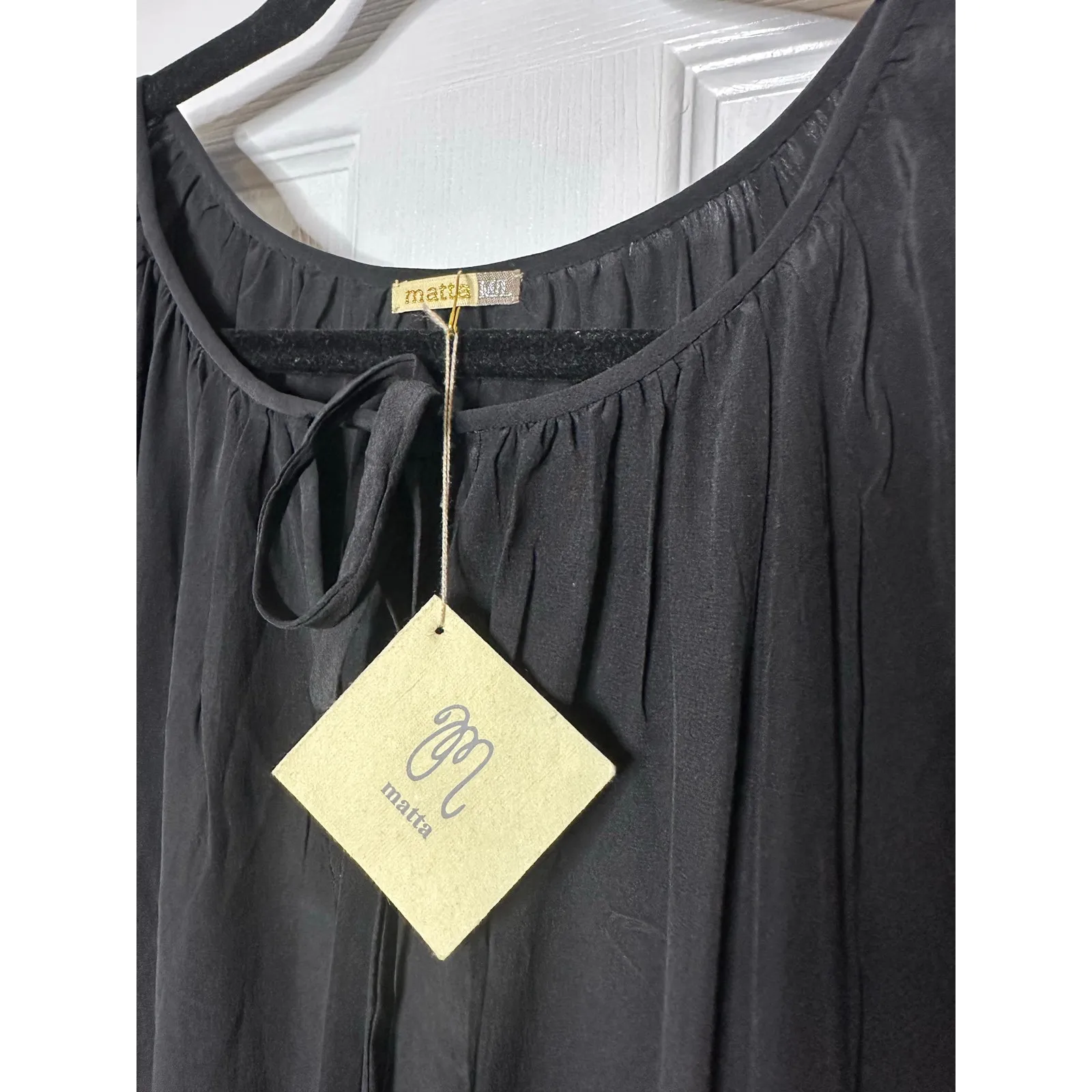 Matta New York 100% Silk Lagenlook Relaxed Oversized‎ Maxi Dress M/L Black Size undefined - Image 5