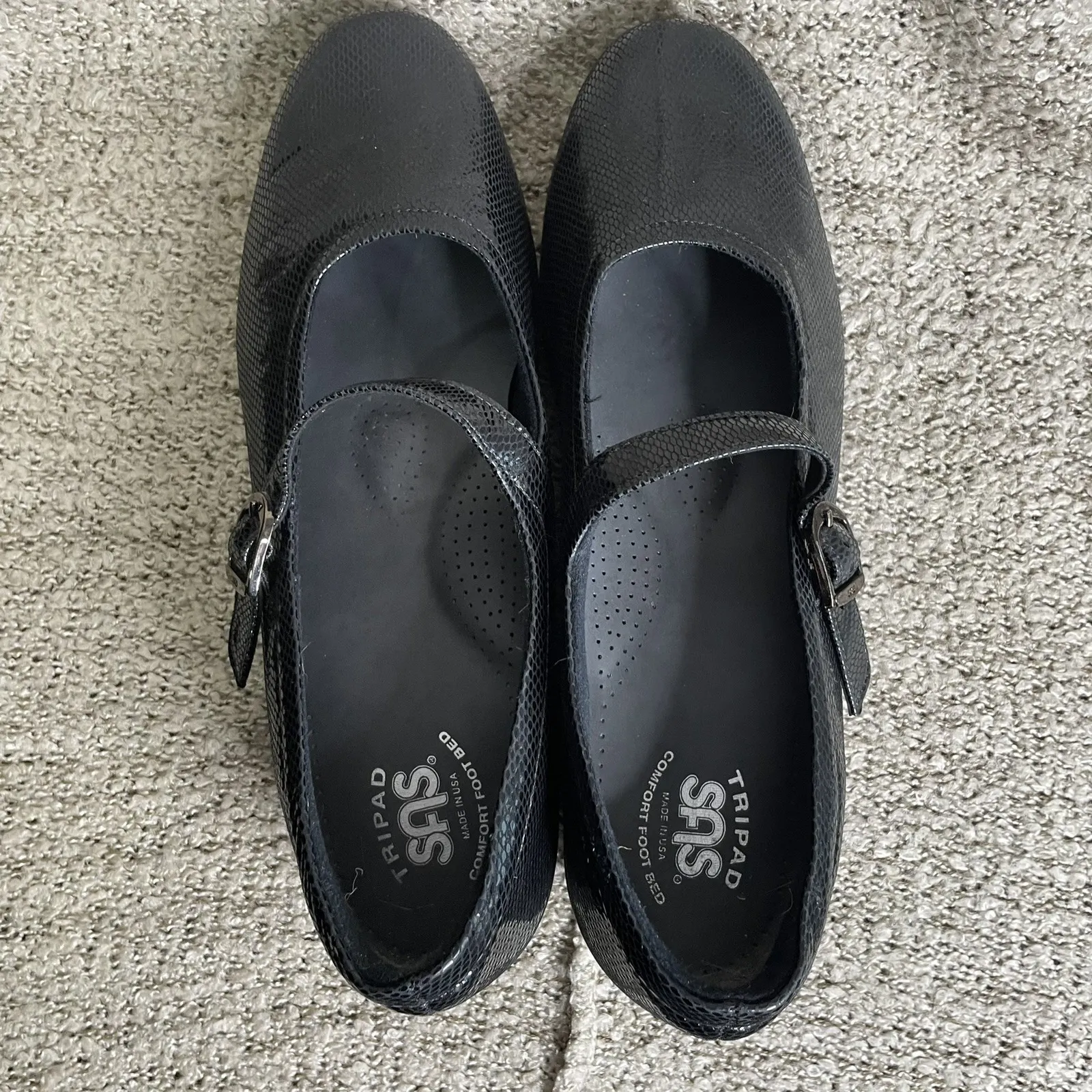 SAS Comfort Maria Black Snake Print Mary Jane Flats Size 11 M - Image 8