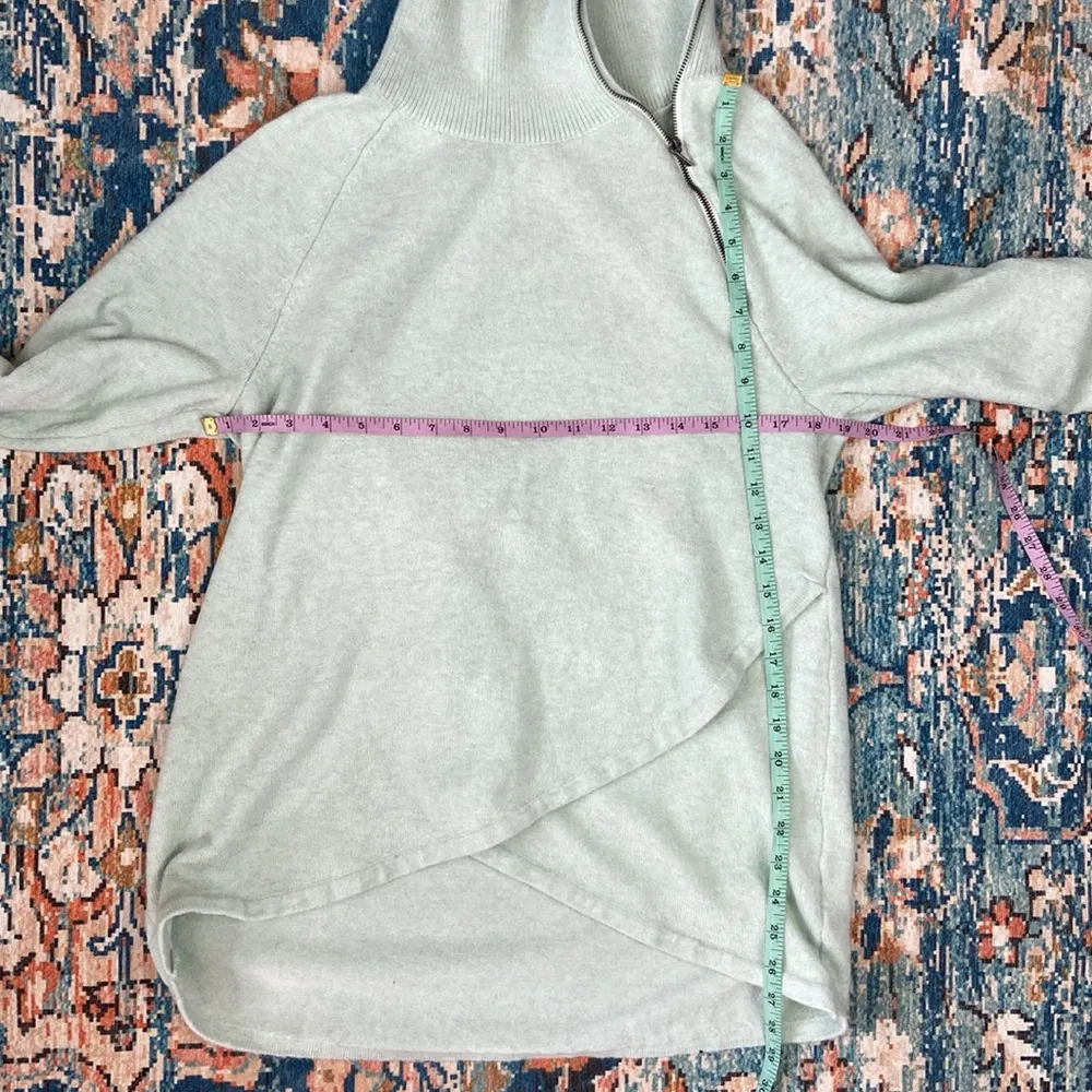 Soft Surroundings Mint Green Pullover Sweater Mock Neck Zipper At Neck Wool Sz L - Image 13