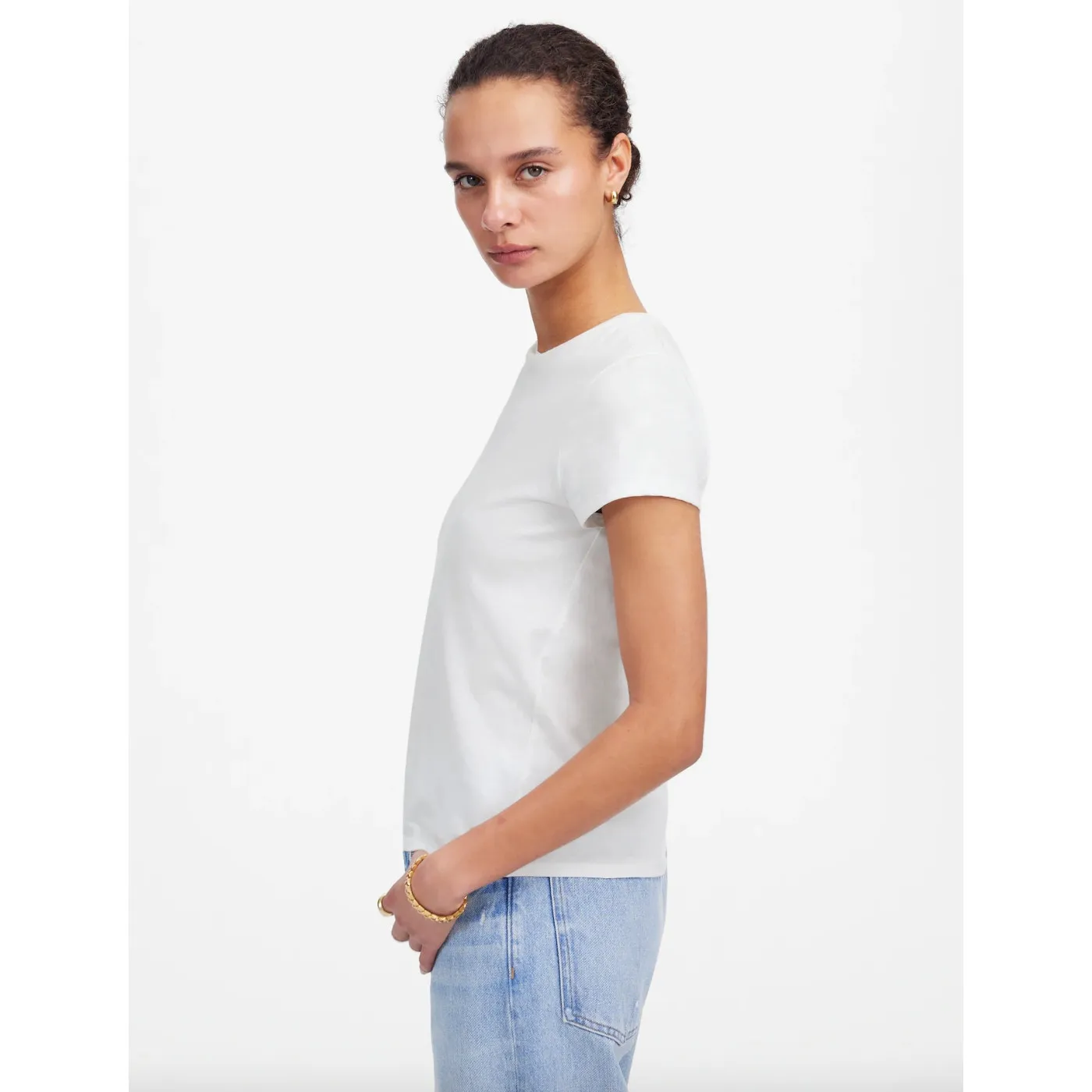 Madewell Essential Slim Tee Shirt Lightweight Cotton Basics White Medium NWT - Image 4