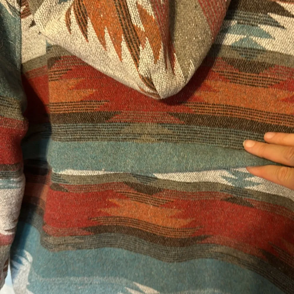 Main strip Aztec Southwestern Pattern Half Zip pullover over with Hood - Image 10