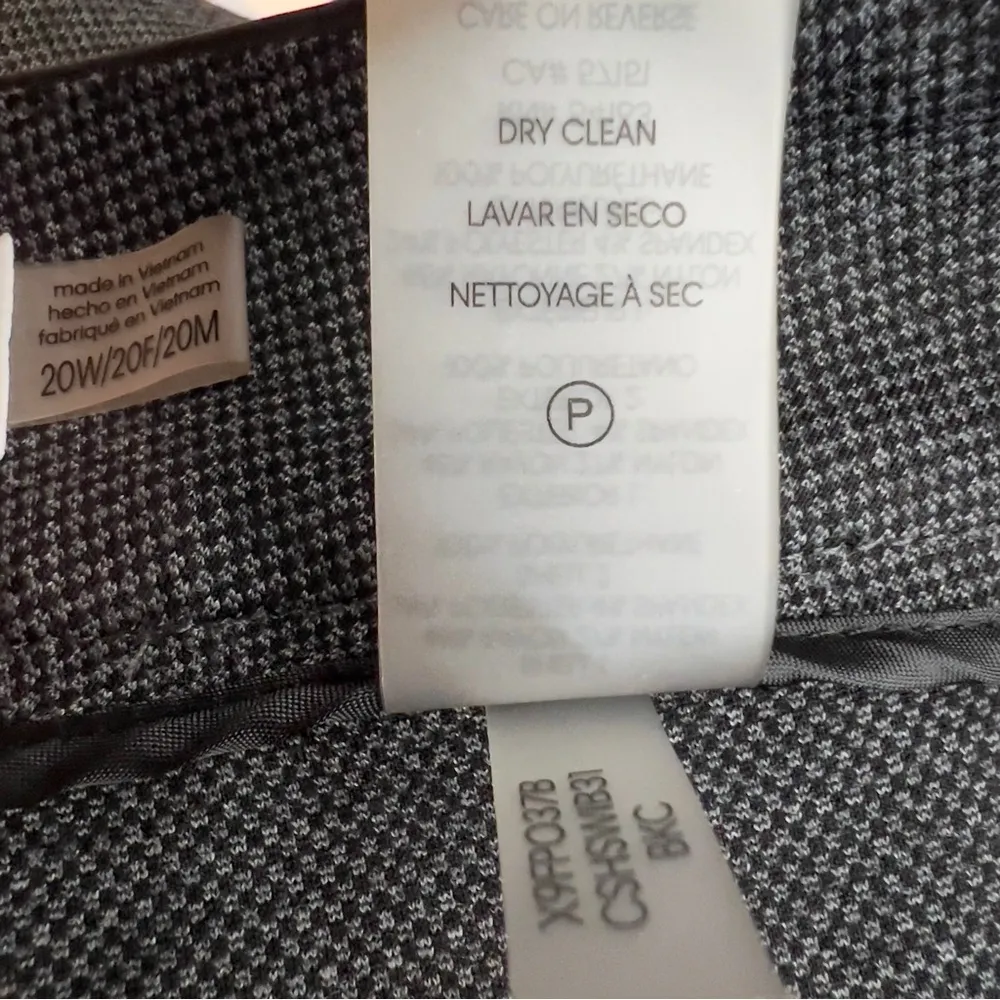 Calvin Klein Size 20W Black Dress Faux Leather Waist Slim Gray Leg Pants Pockets - Image 10