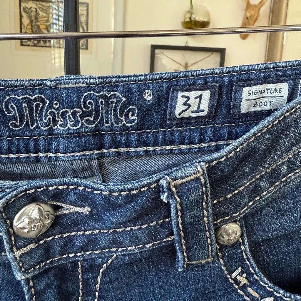 Miss Me Bootcut Bling Embellished Jeans 31 x 31 - Image 5