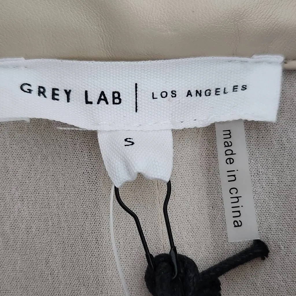 Grey Lab Cream Leather Romper NWT Size Small Cream Faux Leather Short Romper - Image 7