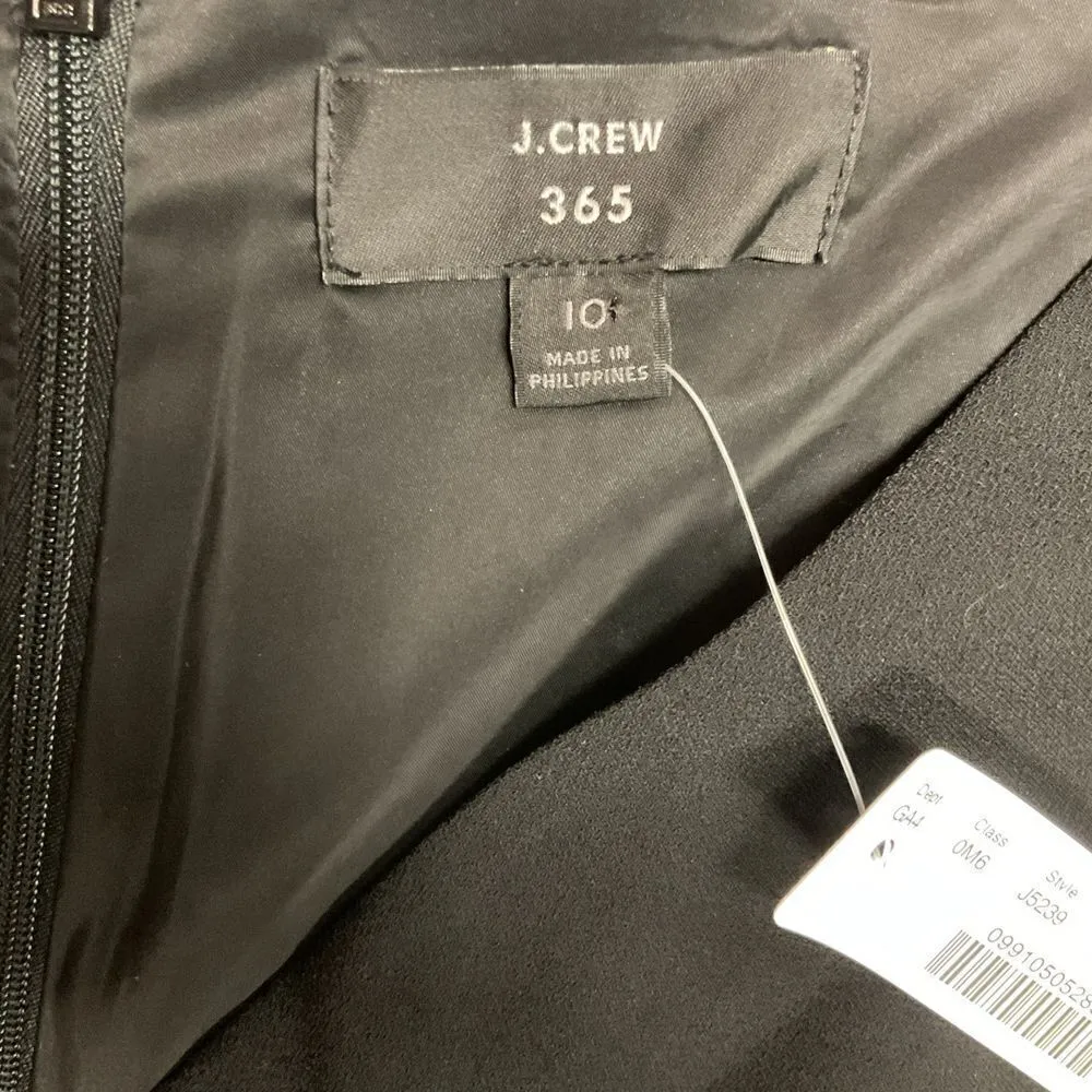 J. CREW 365 Side‎ Sash Sheath Dress V-Neck Sleeveless Crepe Black Size 10 NEW - Image 15