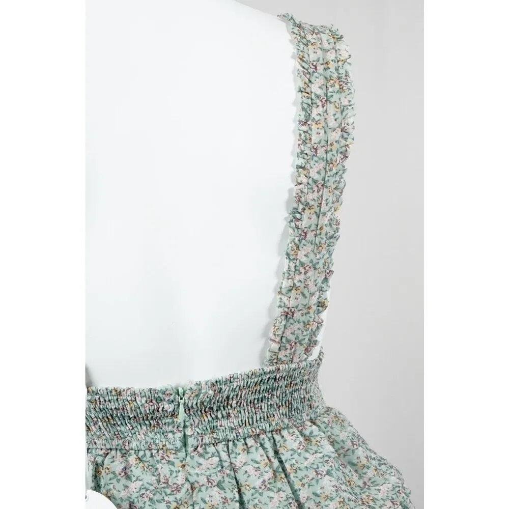 STORIA Floral Ruffle Tiered Dress Mint Green Woman's Size Small NWT! - Image 8