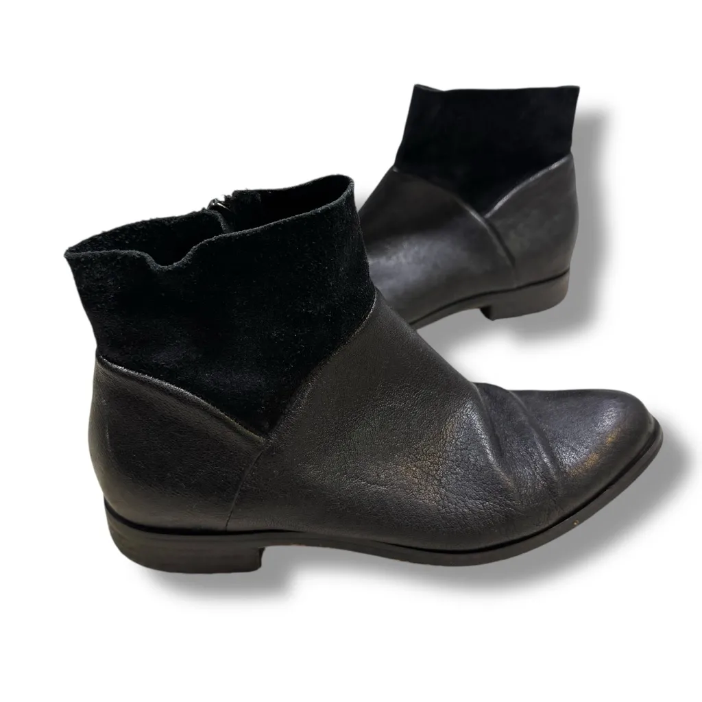 Isola Black Leather Suede Booties - Image 2
