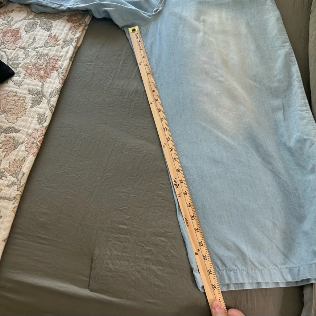 Garnet Hill Pull-On Wide Leg Chambray Pants. Size XL. - Image 11