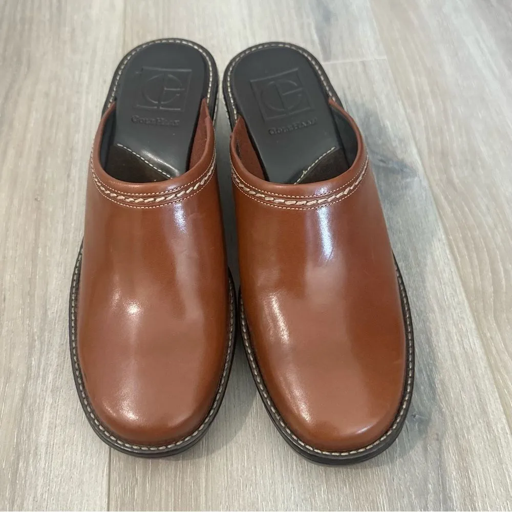 Cole Haan Elyssa Wedge Clogs Slip On Mules Shoes Brown Leather Women’s Size 6 - Image 2