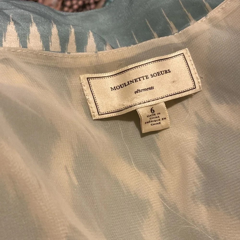 Anthro moulinette soeurs diamond print silk dress 6 - Image 8