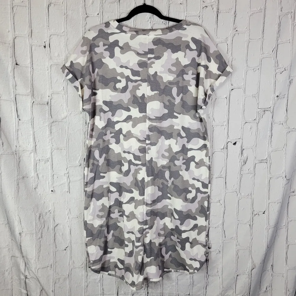 New Directions Studio gray camo short sleeve dress Size XL - Image 4