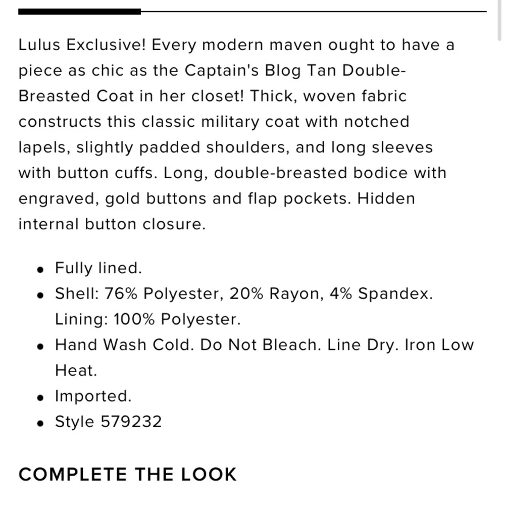 Lulus Captain's Blog Tan Double- Breasted Coat Size Small NWT - Image 16