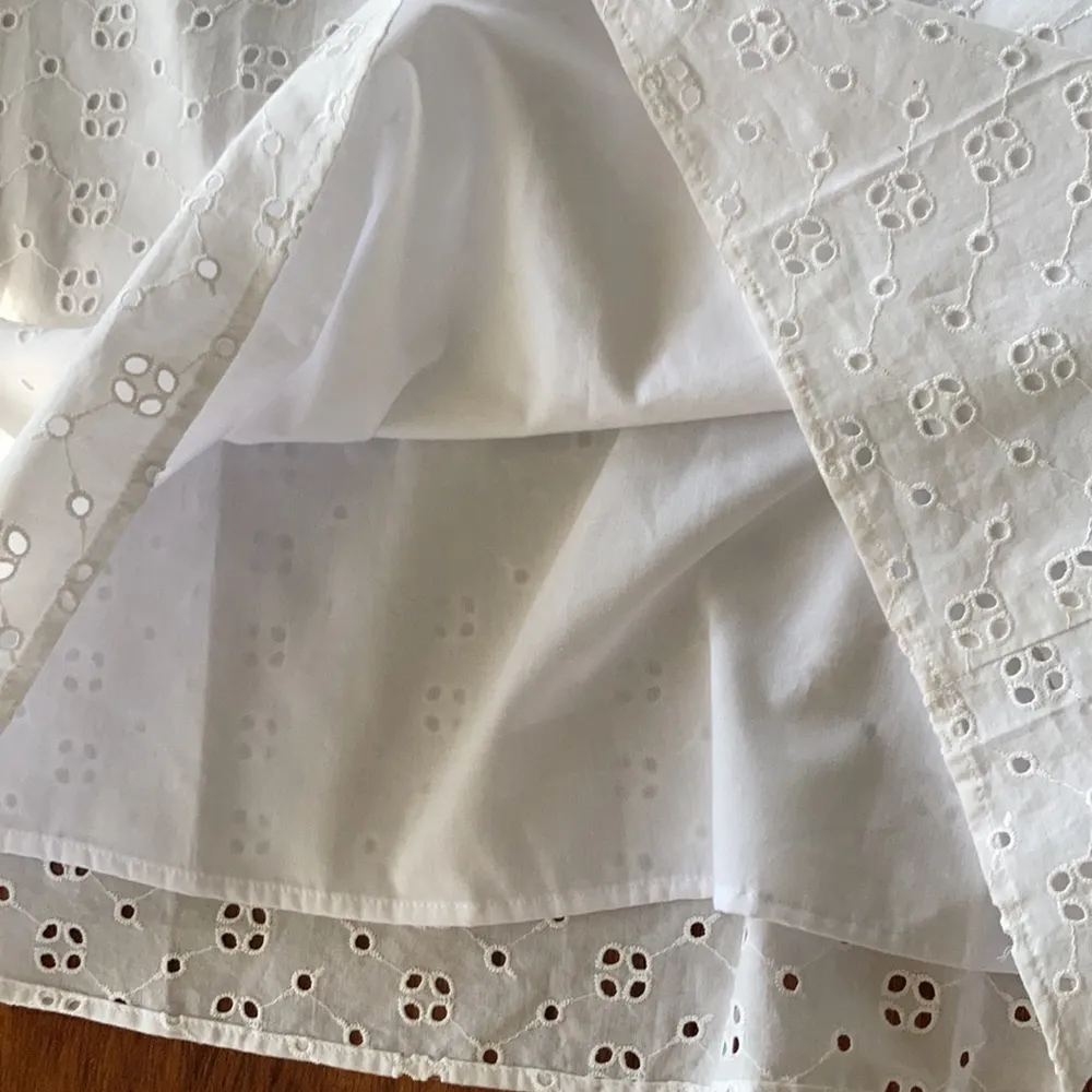 NEW J. Crew White Eyelet Off the Shoulder Dress Small S J0976 Chic Preppy NWT - Image 10