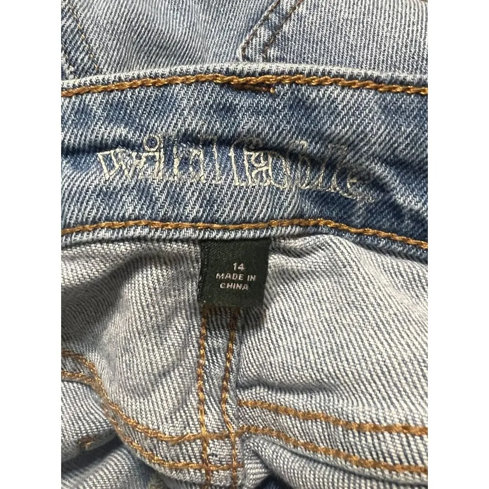 Wild Fable High Rise Straight Ankle Blue Jeans Light Distressing Size 14 - Image 4