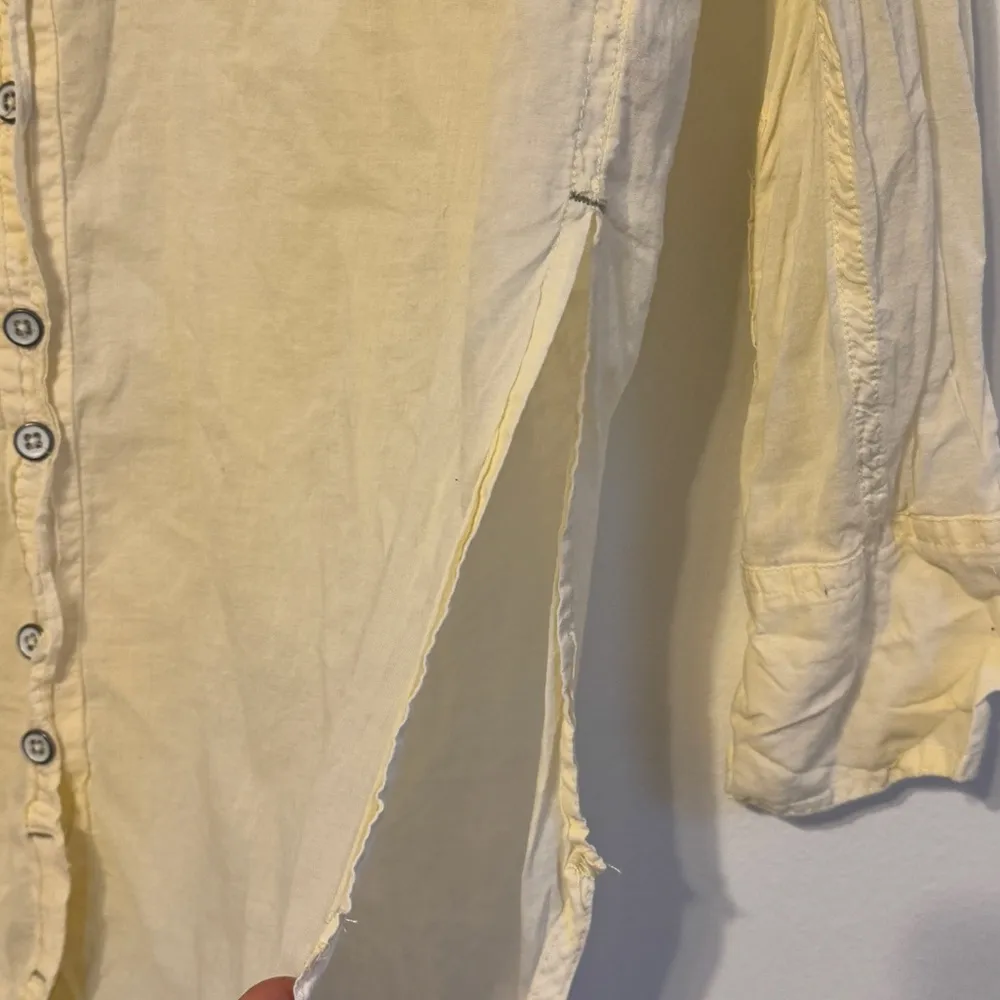 Free People We The Free Sheer Luck Shirt Button-up Top Size Small Yellow - Image 7