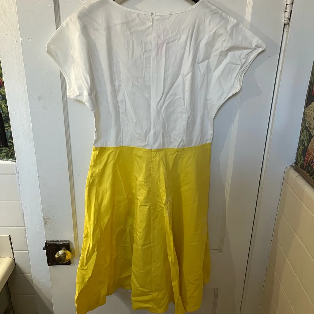 White and Yellow Retro Poodle Dress Costume. Vintage Style. Size XL - Image 6