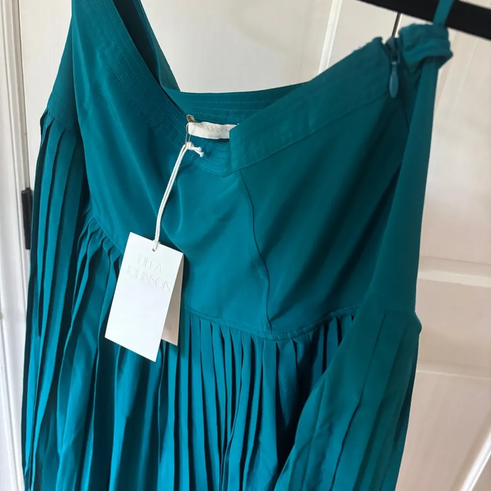 NEW ULLA JOHNSON Ella Midi Skirt Jade Pleated Size 10 Gem Tone Jewel Bright - Image 13
