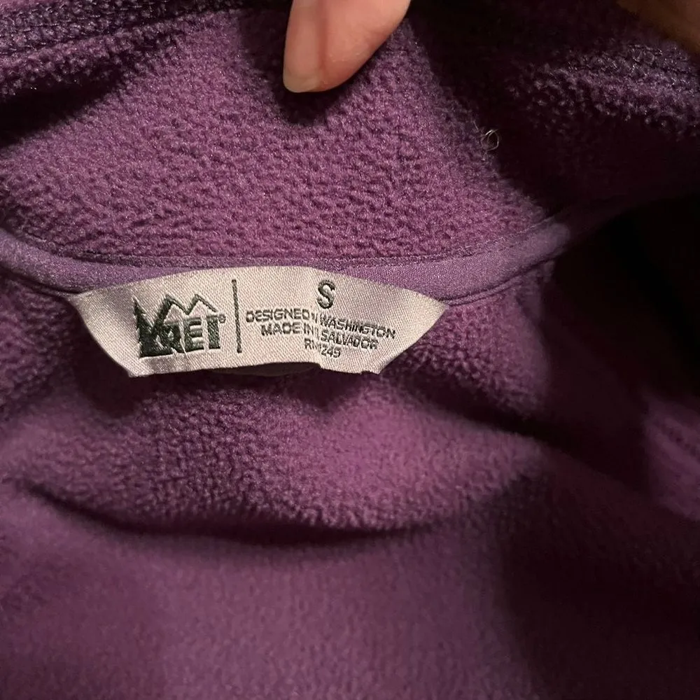 REI Womens Purple Full Zip Fleece Jacket‎ Size Small Outdoor Hiking Layer - Image 2