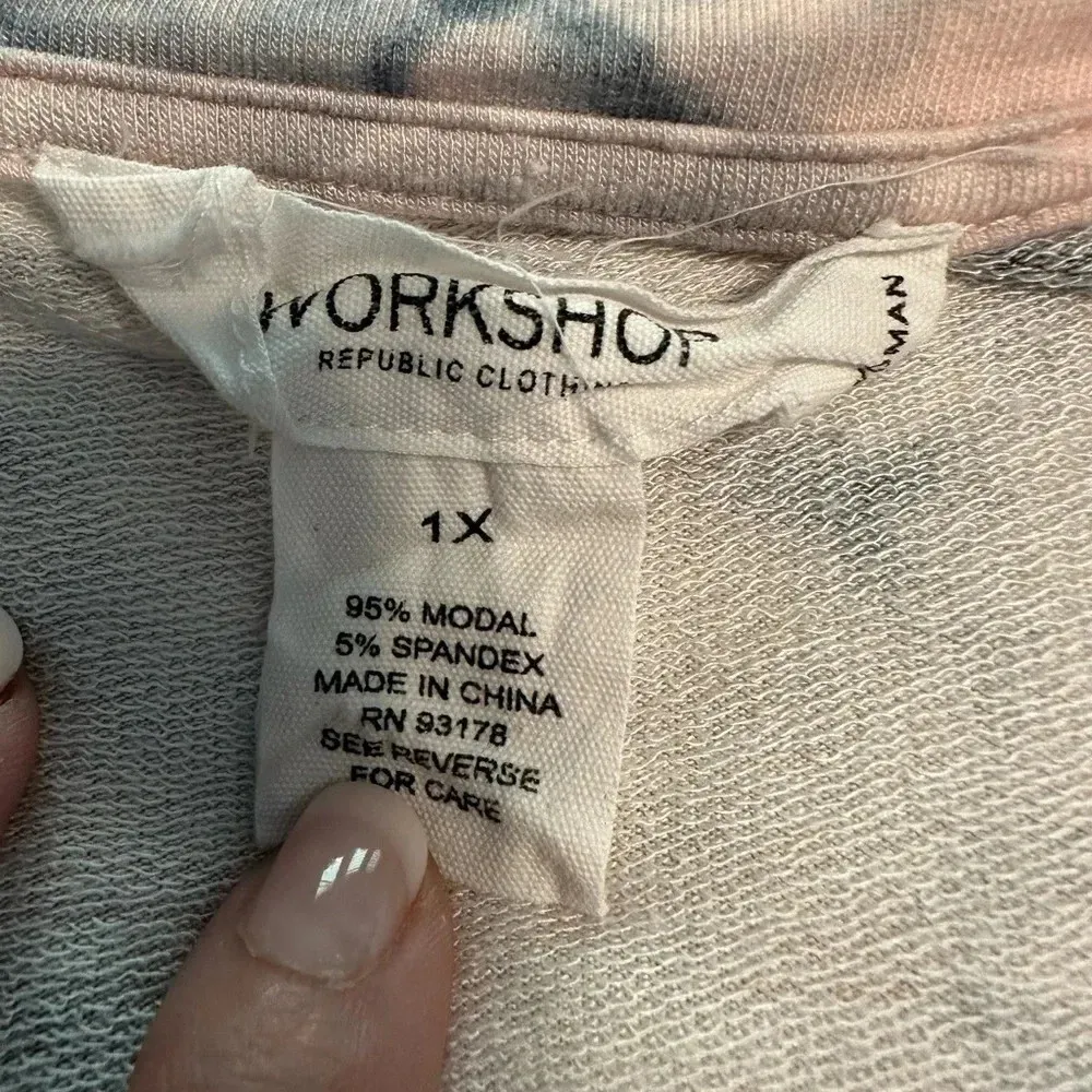 Workshop Republic Clothing Tie Dye Long Sleeve Shirt Size 1X Plus Pink Blue - Image 2