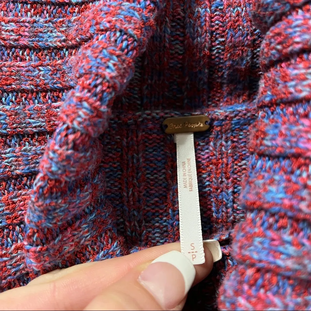 Free People Purple Marled Ribbed Turtleneck Sweater - Image 7