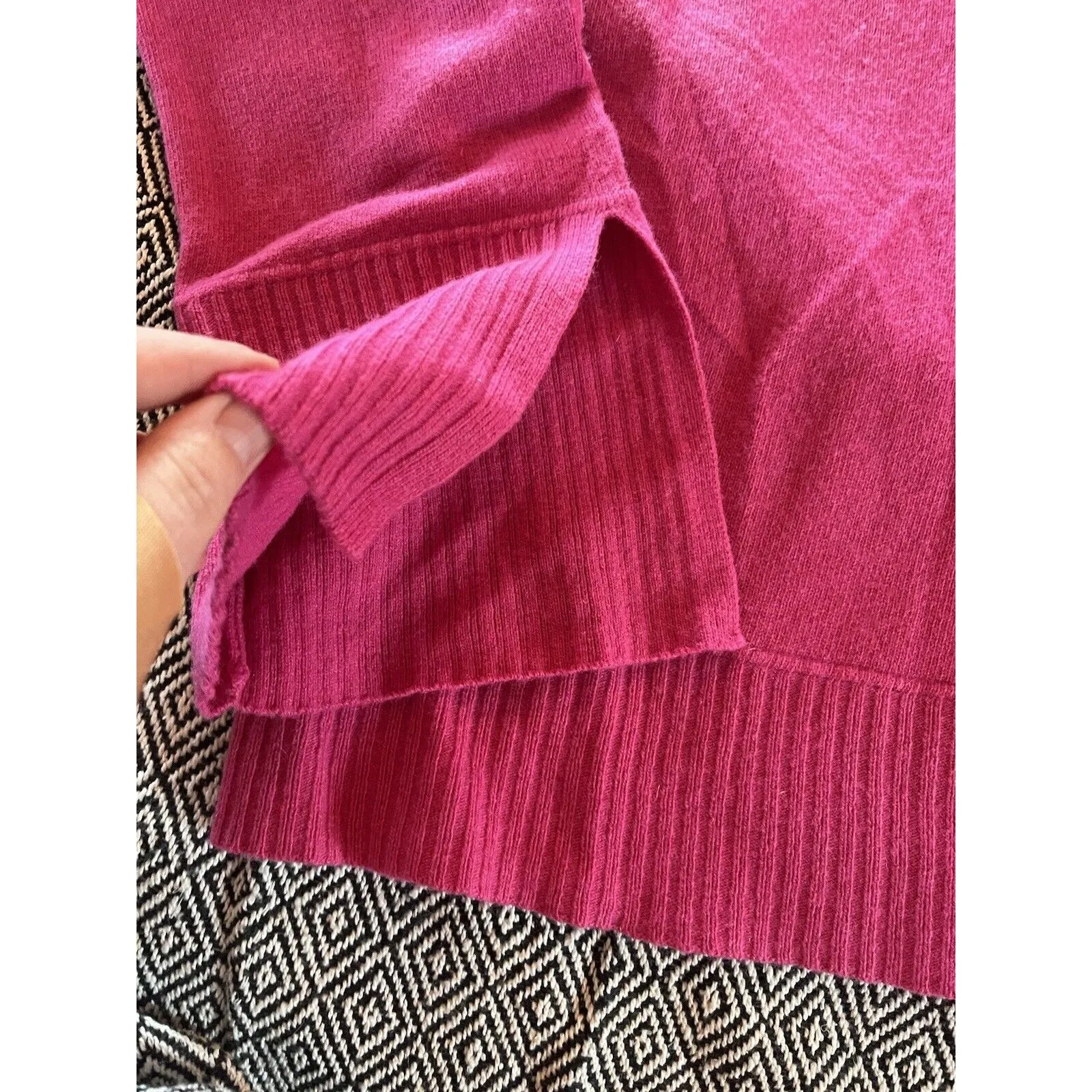 Bianco & Blu Sweater Womens Large Italy Merino Wool And Cashmere Blend Pink - Image 2