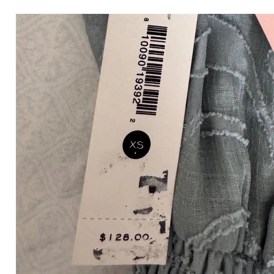 AQUA Smocked Maxi Dress Tiered Ruffle‎ Long Sleeve Boho Chic XS - Image 6