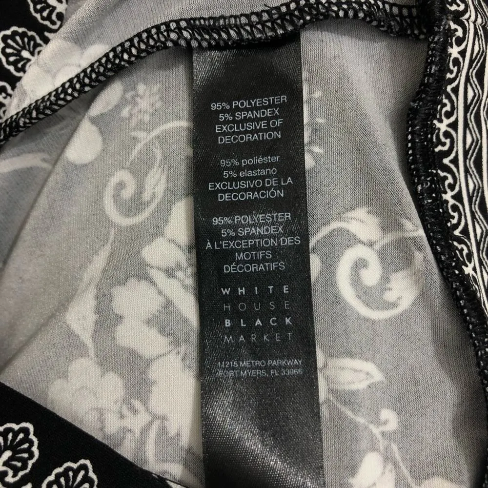 White House Black Market Floral Scroll Print Shift Dress Small EUC - Image 10