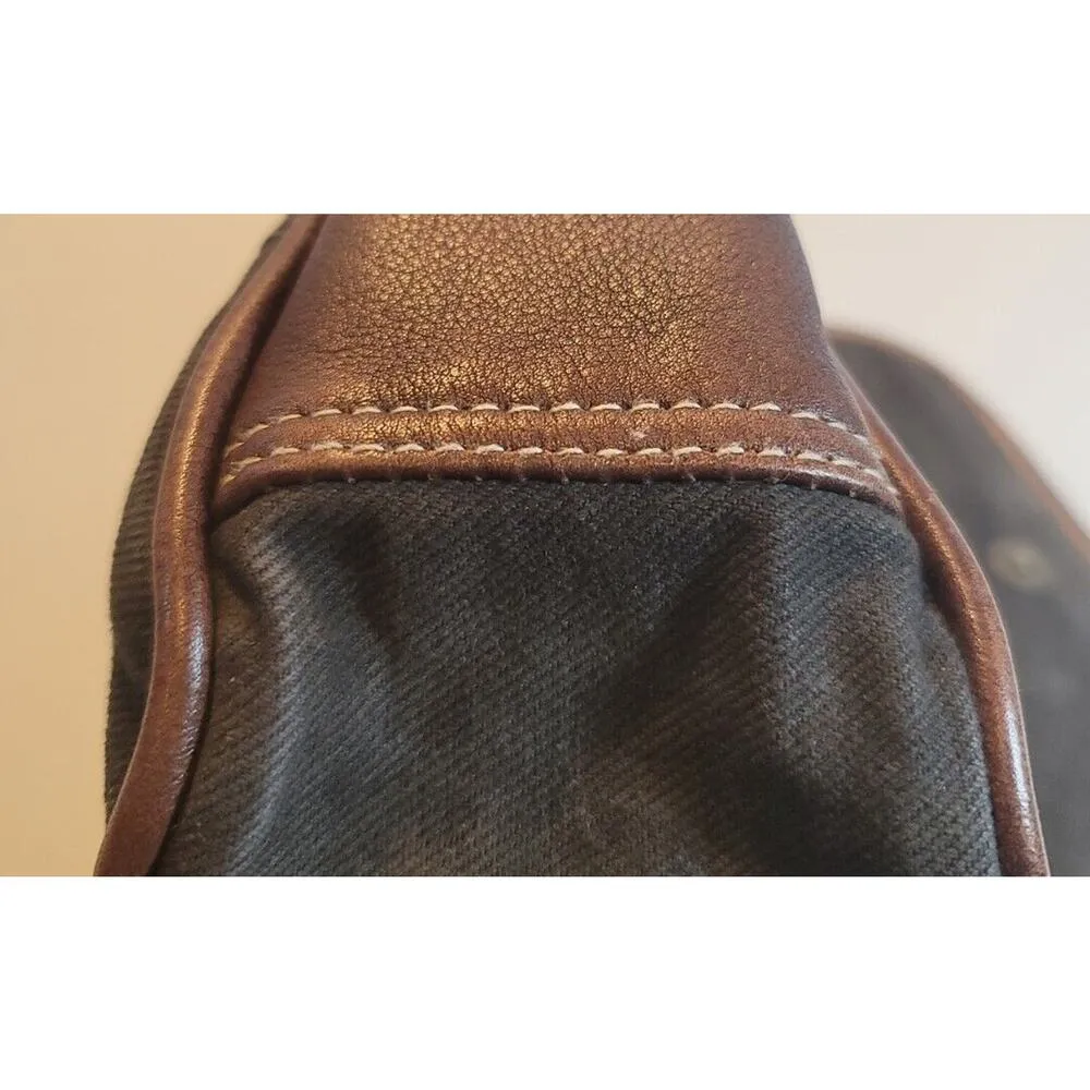 Myra Fabric Printed Leather Combo Messenger Crossbody Bag Gray Brown - Image 6