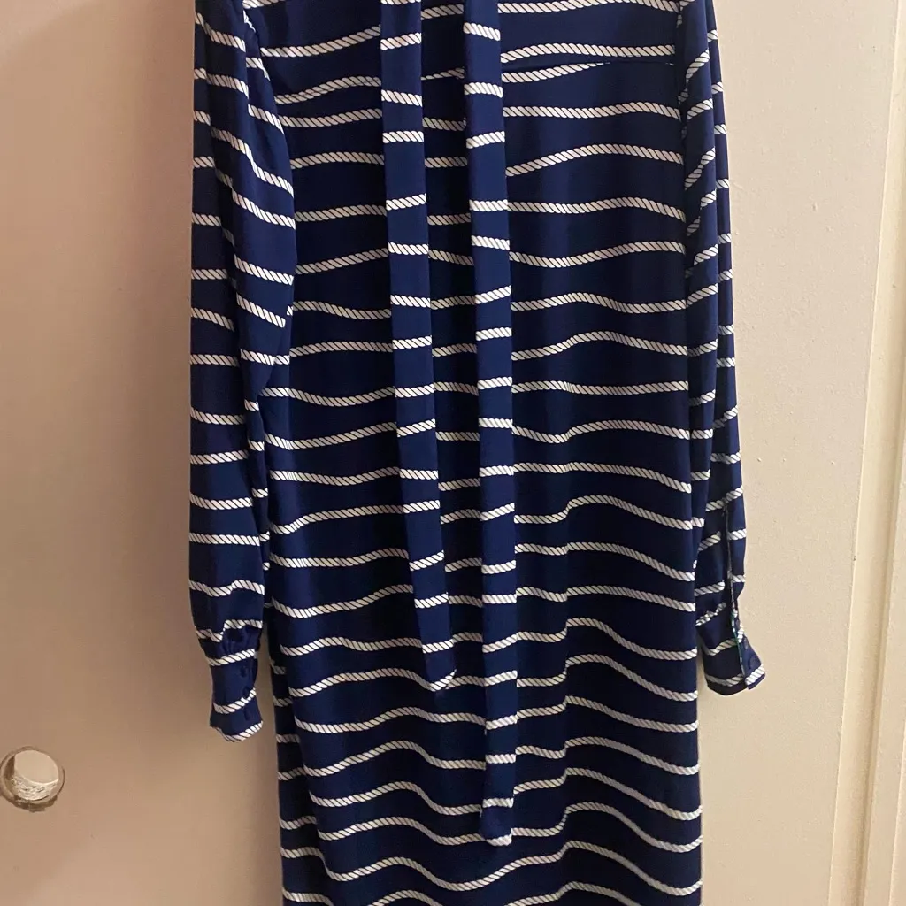 TWRHLL By Christie Brinkley Womens Navy Blue Maxi Dress 2XL White Rope Nautical Size 2X - Image 6