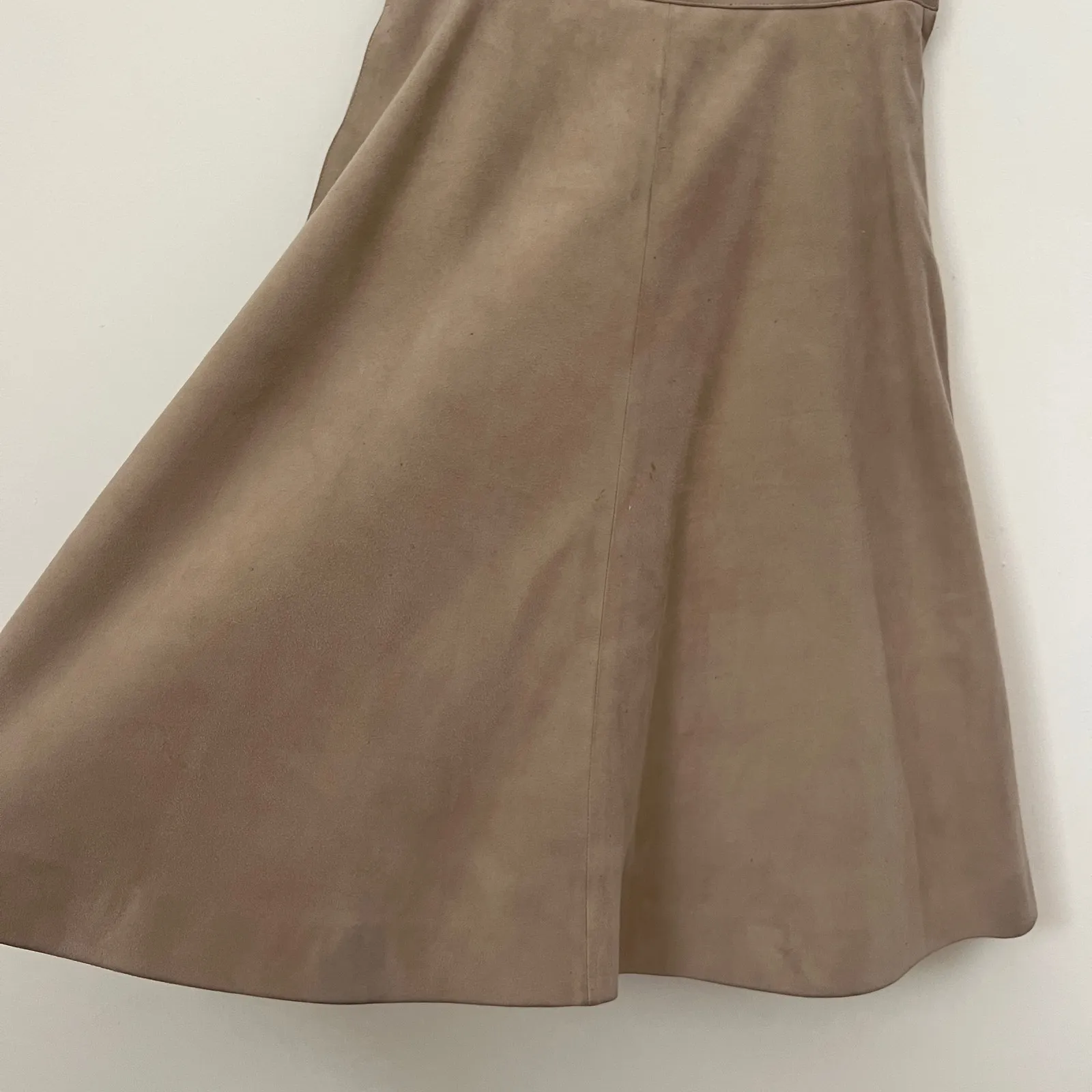 LOEWE Classic A Line Suede Tan Skirt Size 38 (XS / 0-2 US) - Image 3