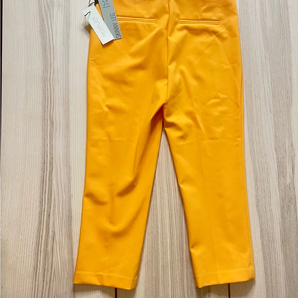 Rachel Zoe hi rise slim leg Vibrant Yellow Pants women size 8. - Image 7