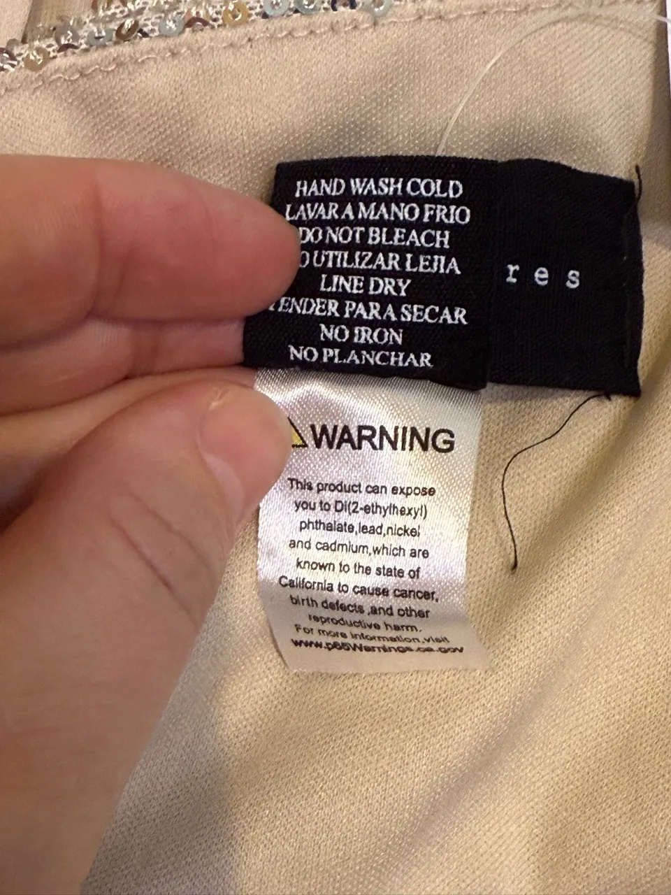 Know One Cares Womens Top Size M Silver Champagne Sparkle With Sequins - Image 5