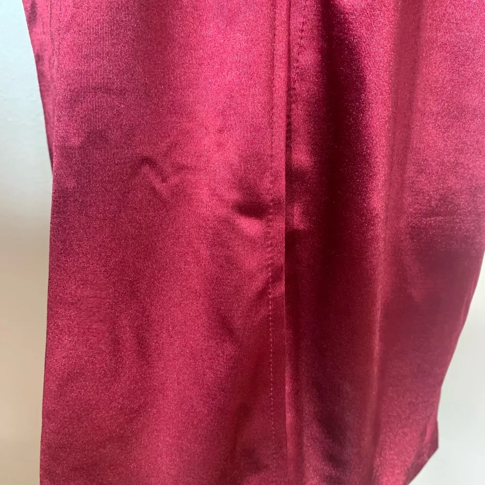 Shein Red & Silver Rhinestones Long Sleeve Satin Bodycon Dress - Image 7