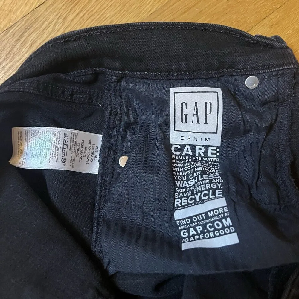 GAP Distressed Denim Black Jean Raw Hem Cut Off‎ 4" Shorts High Rise Size 29/8t - Image 5