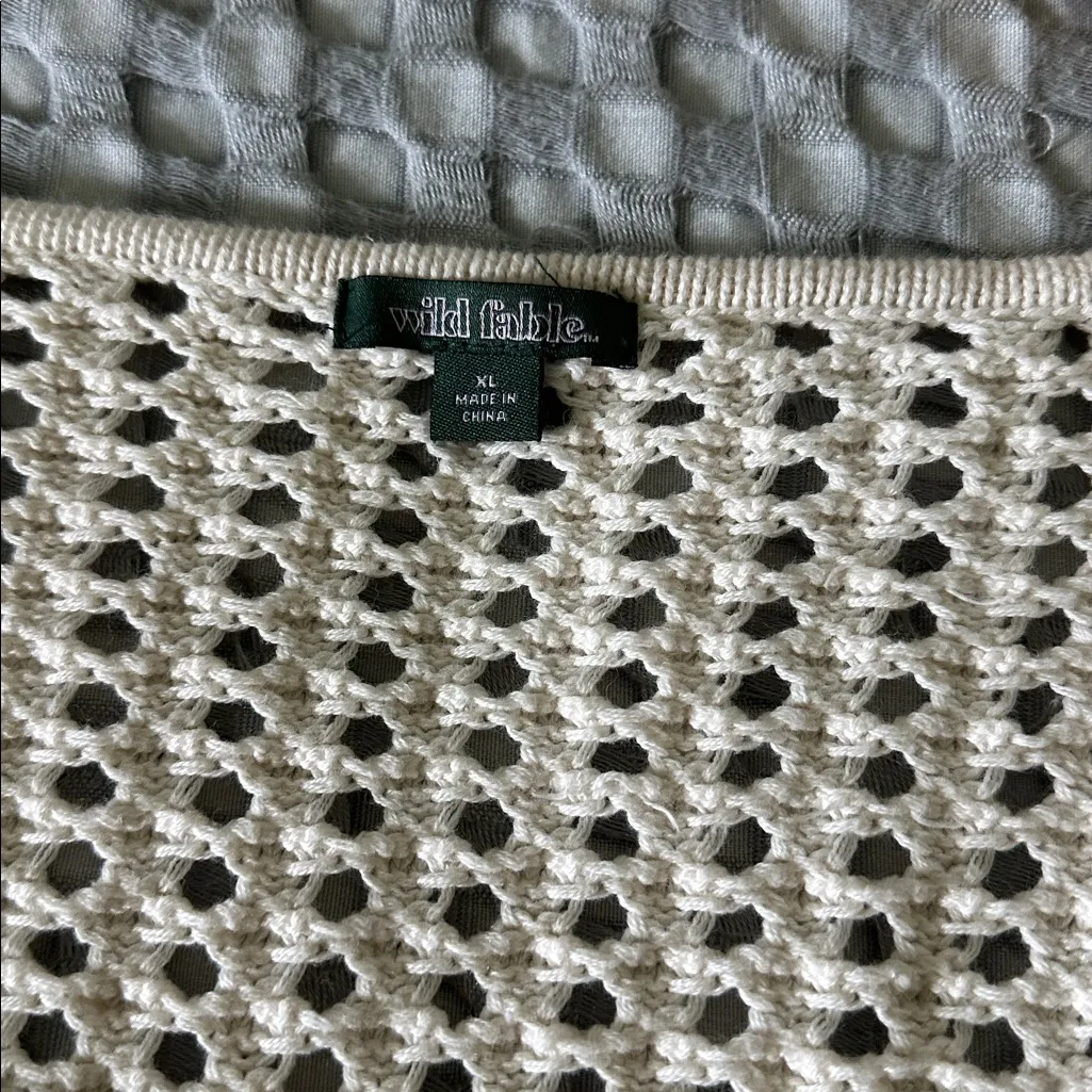 Wild Fable Cream Crochet Sweater - Image 5