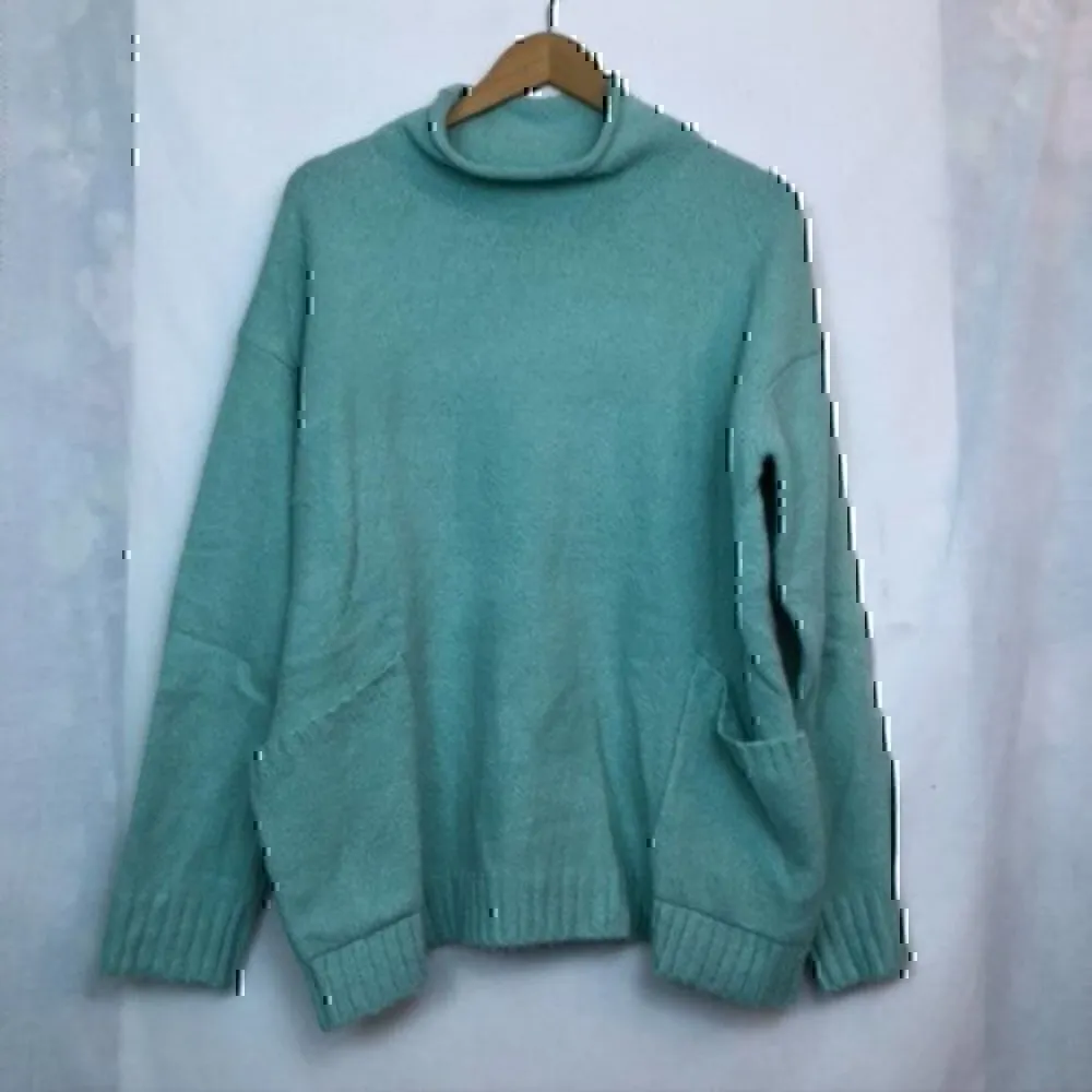 NEW NWT ADY P Pocket Roll Neck Tunic Mint Green Chunky Pullover Sweater Medium M - Image 3