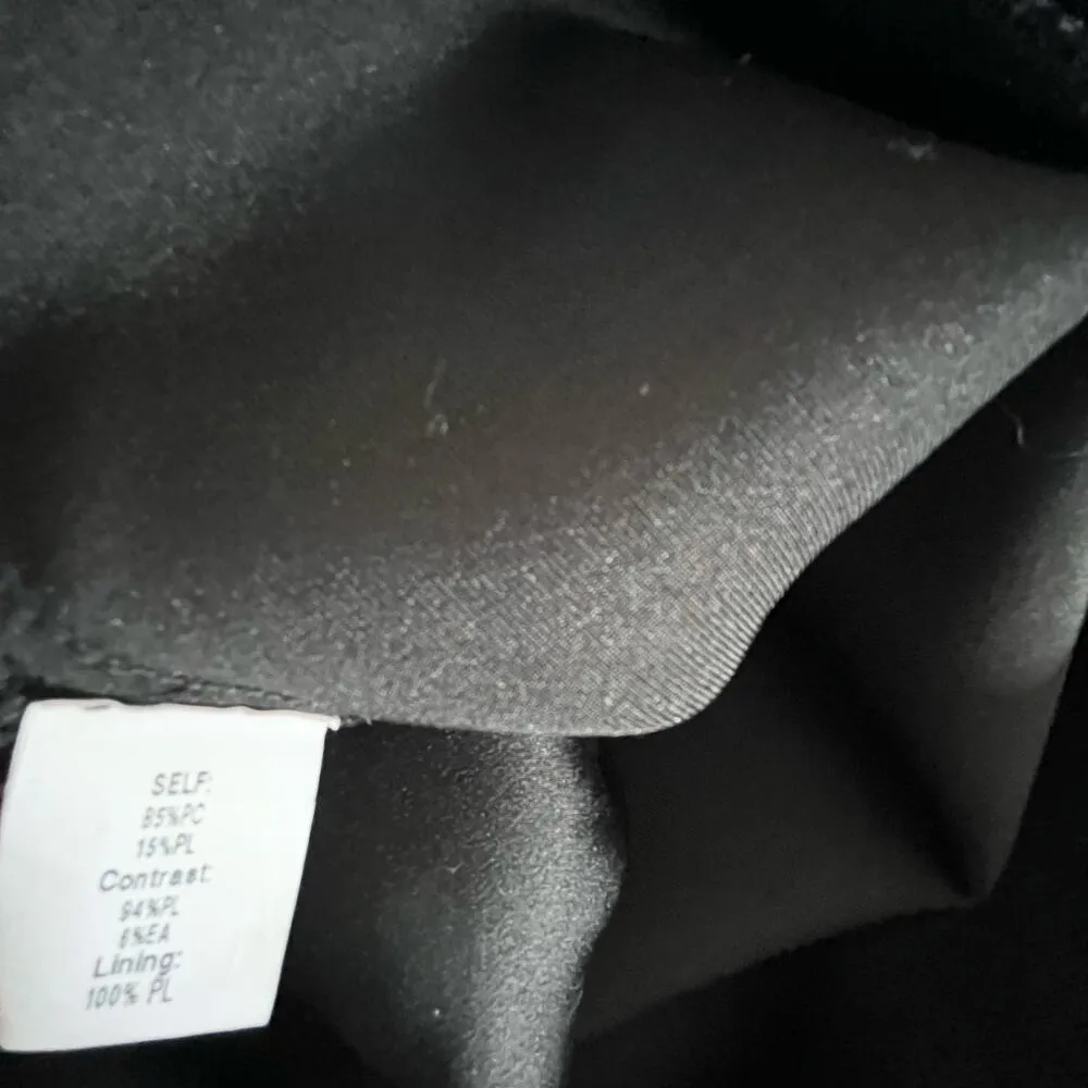 Katharine Kidd Black Scuba Faux Fur Short Sleeve Crewneck Crop Top Size 0 - Image 7