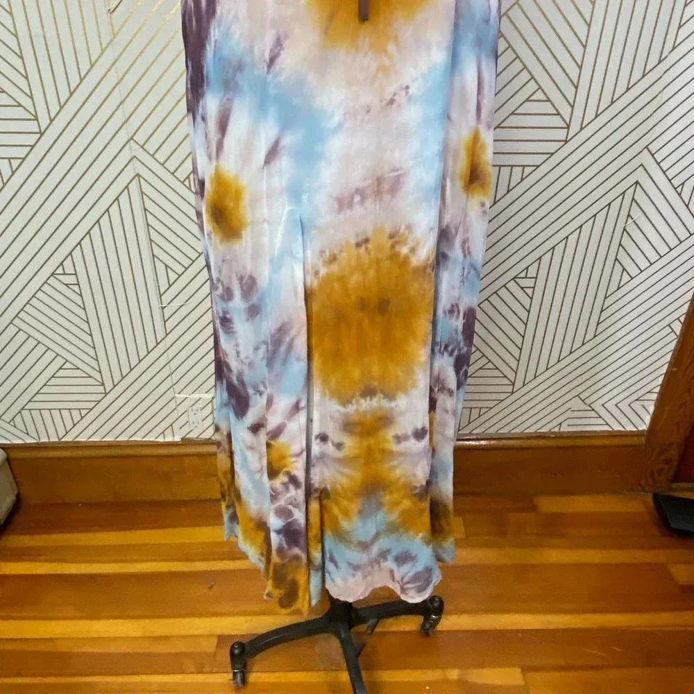 Young Fabulous & Broke Elie Trapeze Orange Blue White Maxi‎ Dress Size Medium - Image 10