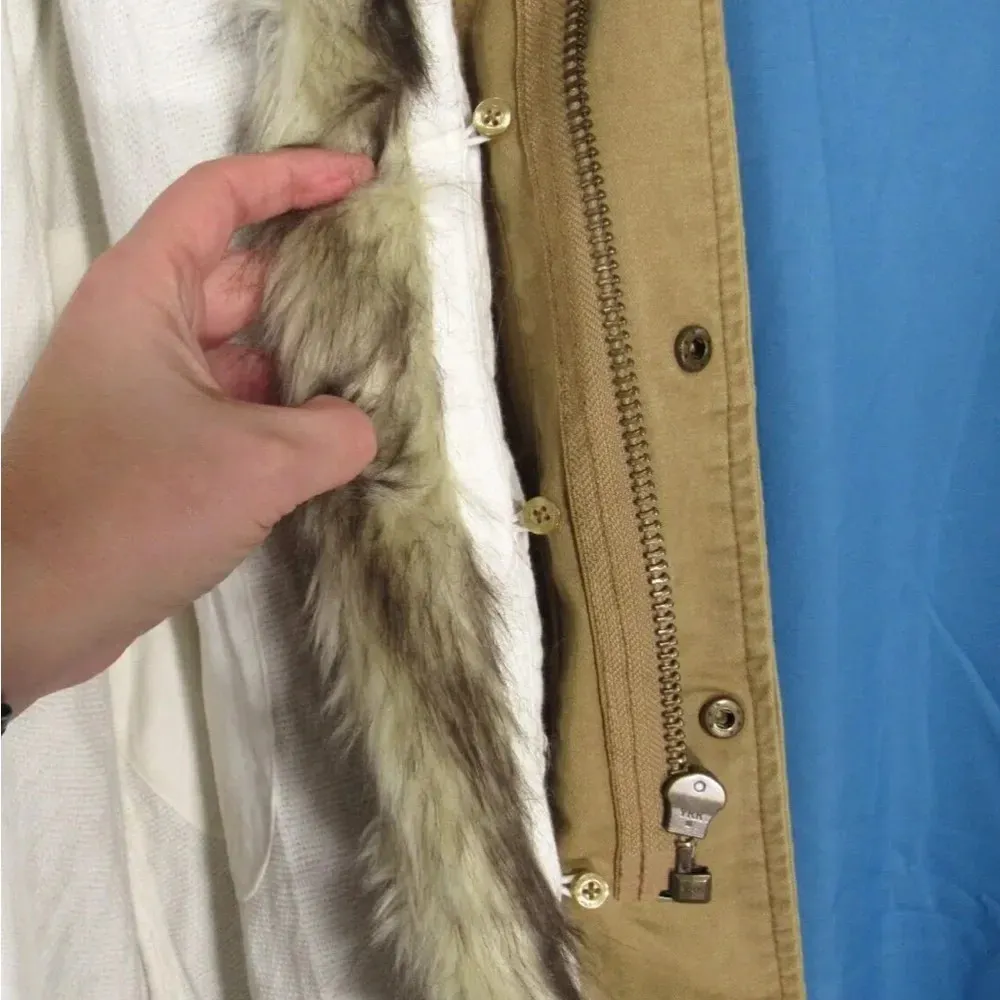 Free People We The Free Boho Field Parka Fur Trim Utility Jacket in Khaki barn - Image 12