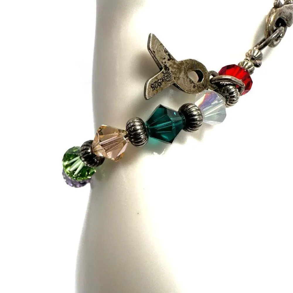 SIC Sterling silver Swarovski Crystal breast cancer awareness bracelet - Image 11