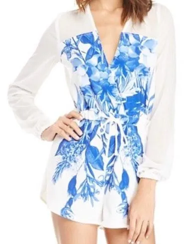 Stylestalker Revolve  White Floral Mesh Romper - Image 2