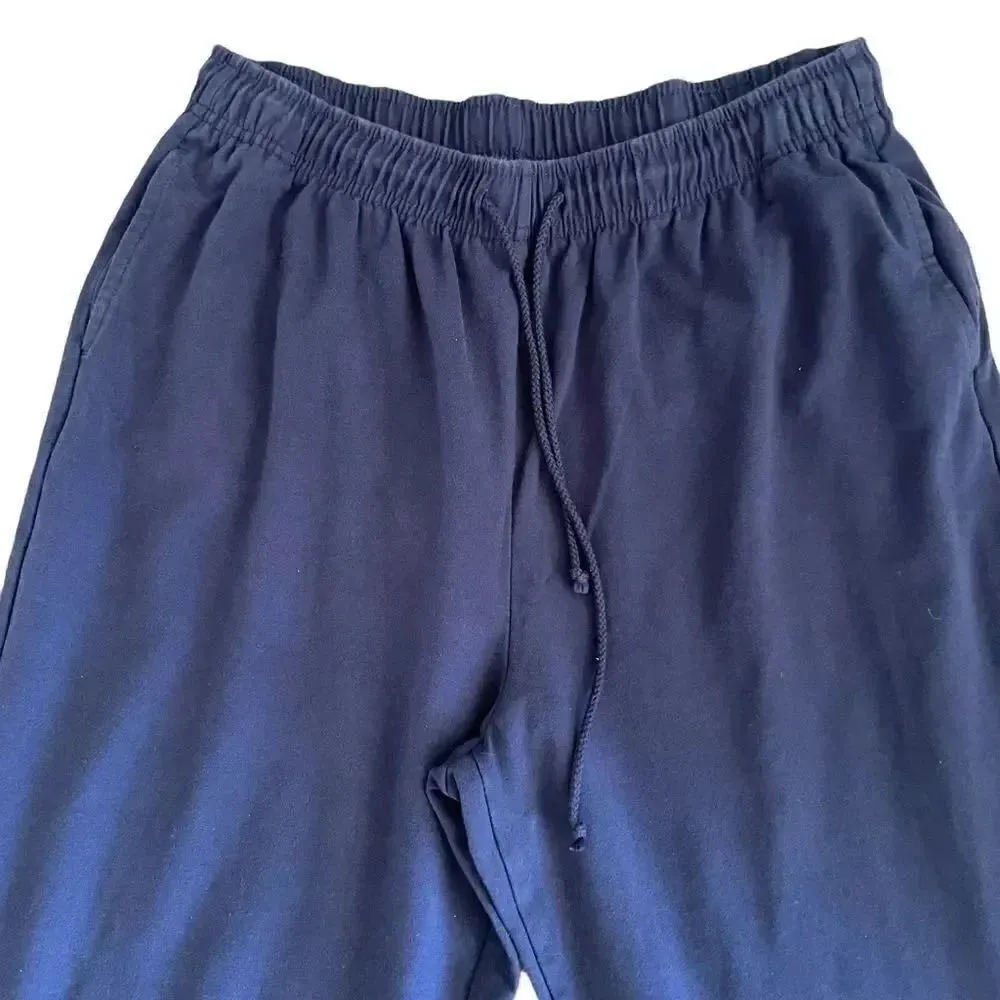 Karen Scott Sport Navy  High Rise Wide Leg Pull On Lounge Athleisure Pants SZ L - Image 3