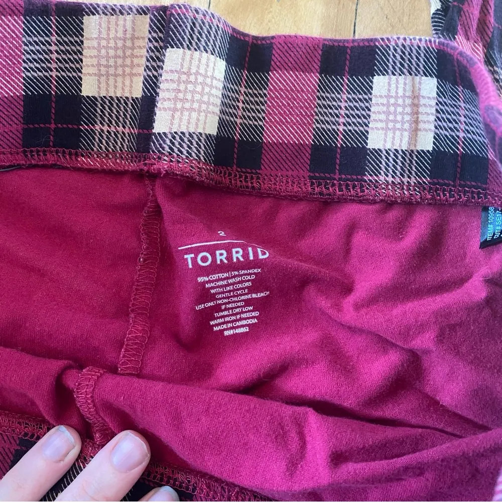 Pink Plaid Plus Leggings - Image 2